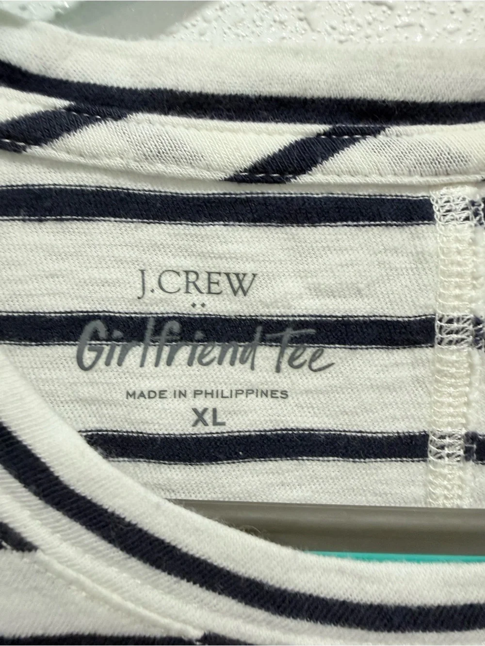 J. Crew Black Henley Long-Sleeve & White Black Striped Tee Duo XL